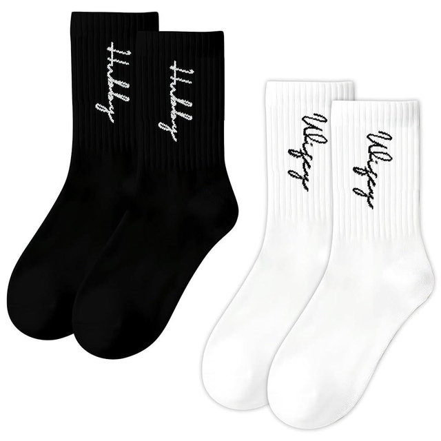 HubbyWifeyGifts Wedding Gifts for Couples 2026, Mr & Mrs Crew Socks, Bride and Groom Honeymoon Essentials, Engagement Gift