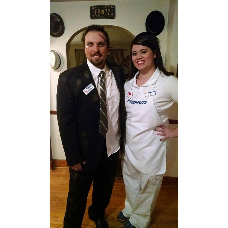 Our first Halloween together, as Mayhem and Flo! And the 1st place winners for the costume contest! Halloween 2015