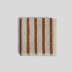 Organic Resort Stripe Washcloths (Sage with Russet)