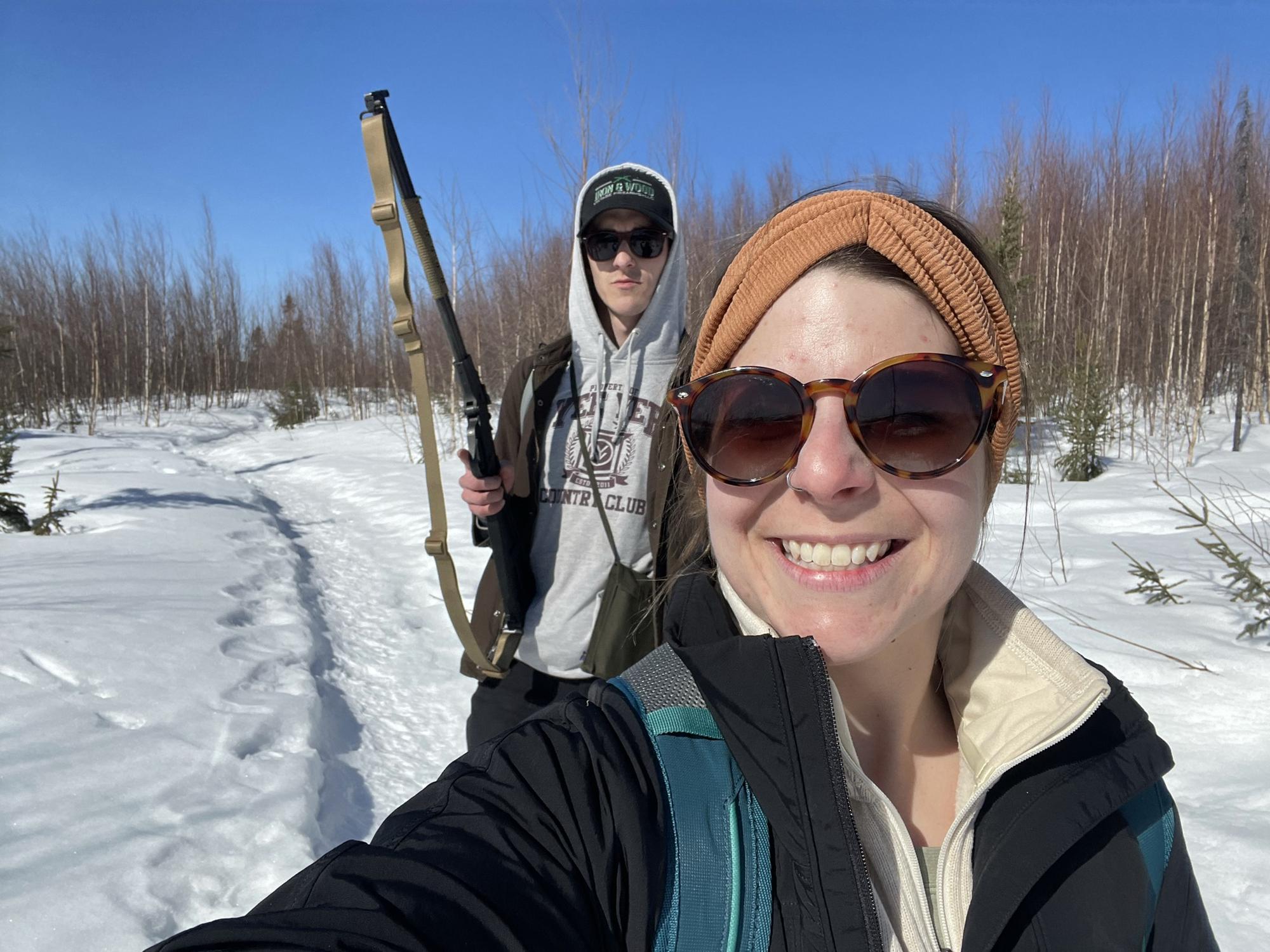 Mastodon Trail in Chena State Recreation area, down the road from us near Fairbanks, AK. Wolf tracks were all over this trail and Ben didn’t tell me it WASN’T actually a big dog until we moved.