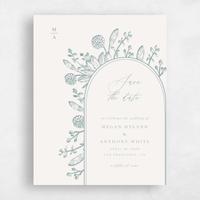 White Wedding Save the Date - Preciada Portrait