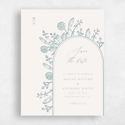 White Fall Wedding Save the Date - Preciada Portrait