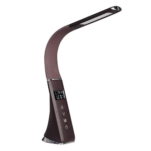 OMaggie LED Desk Lamp, Eye-Caring Table Lamp, Dimmable Office Study Desk Light with Calendar Thermometer Time & Alarm Clock, 3 Mode 5 Level, Touch Control, Memory Function