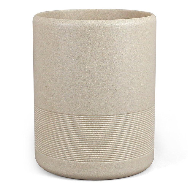 YMXYJM Modern Resin Trash Can Bin, Wastebasket for Bathroom, Kitchen, Office, Home, Beige