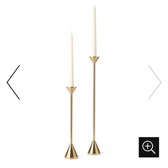 Set of 2 Cone Spindle Candle Holders - large