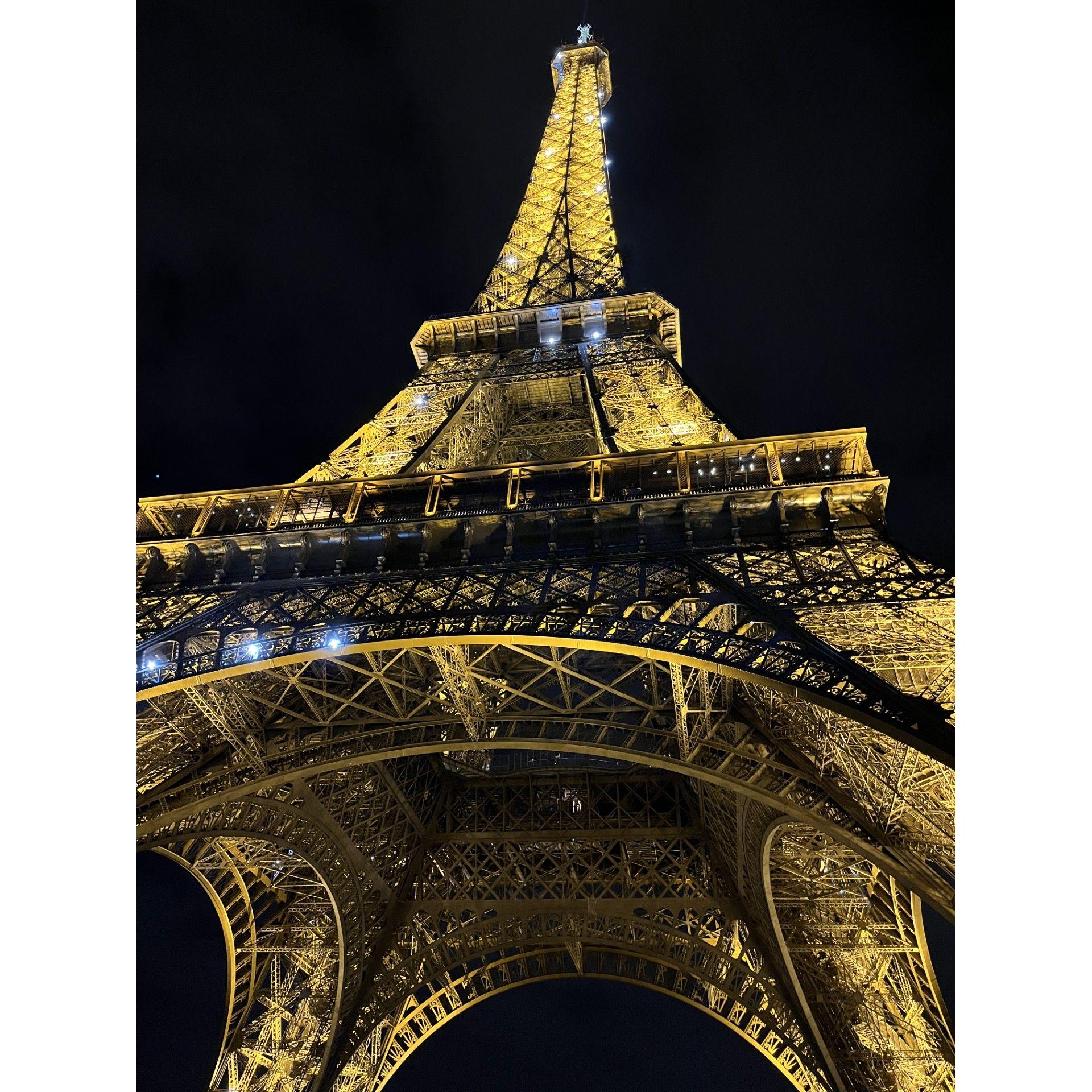 The Eiffel Tower at night!
