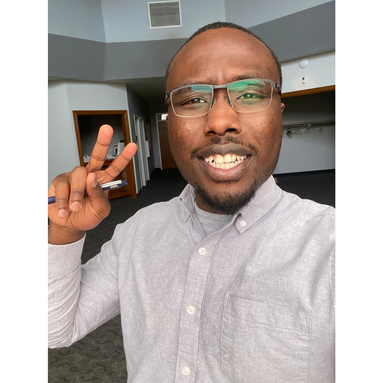 When Junior finally sends me a selfie ....! I always tell him he looks too serious in his photos