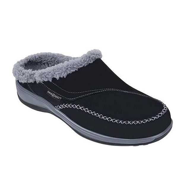 Orthofeet Proven Heel and Foot Pain Relief. Plantar Fasciitis Diabetic Orthopedic Leather Women's Arch Support Slippers Charlotte