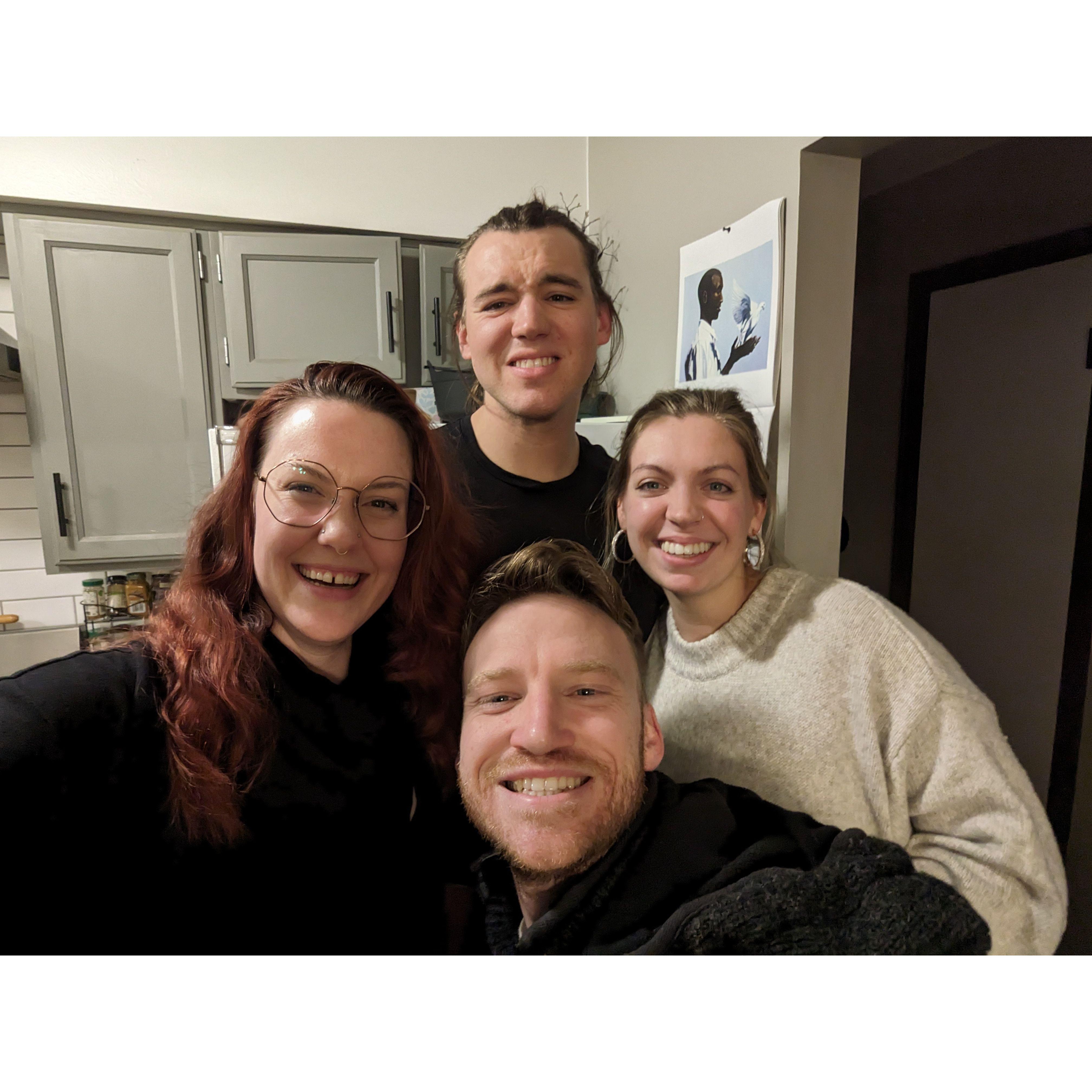 Here's our dream team! This is the best shot out of SEVENTEEN that we tried to take together. Kellar, the former model, loves to troll photos.