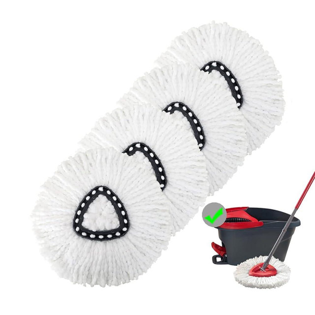 4 Pack Spin Mop Replacement Heads Mop Refills Microfiber Mop Replace Heads Safe for All Hard-surfaced Floors