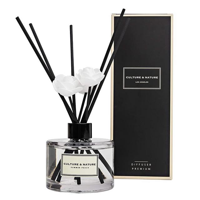 CULTURE & NATURE Reed Diffuser 6.7 oz ( 200ml ) Summer Peach Scented Reed Diffuser Set