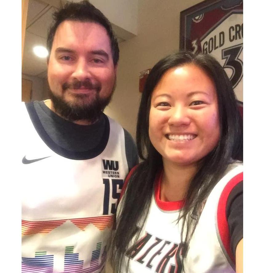 Watching the Blazers beat the Nuggets!