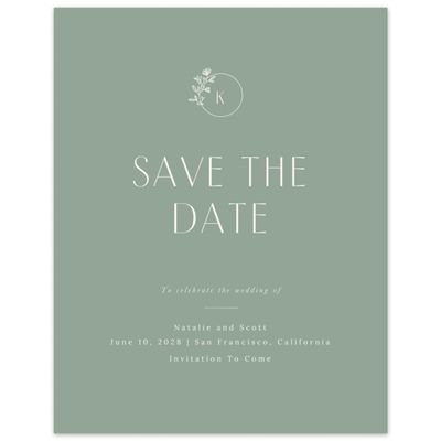 Sage, Green Wedding Digital Save the Date - Positano Portrait