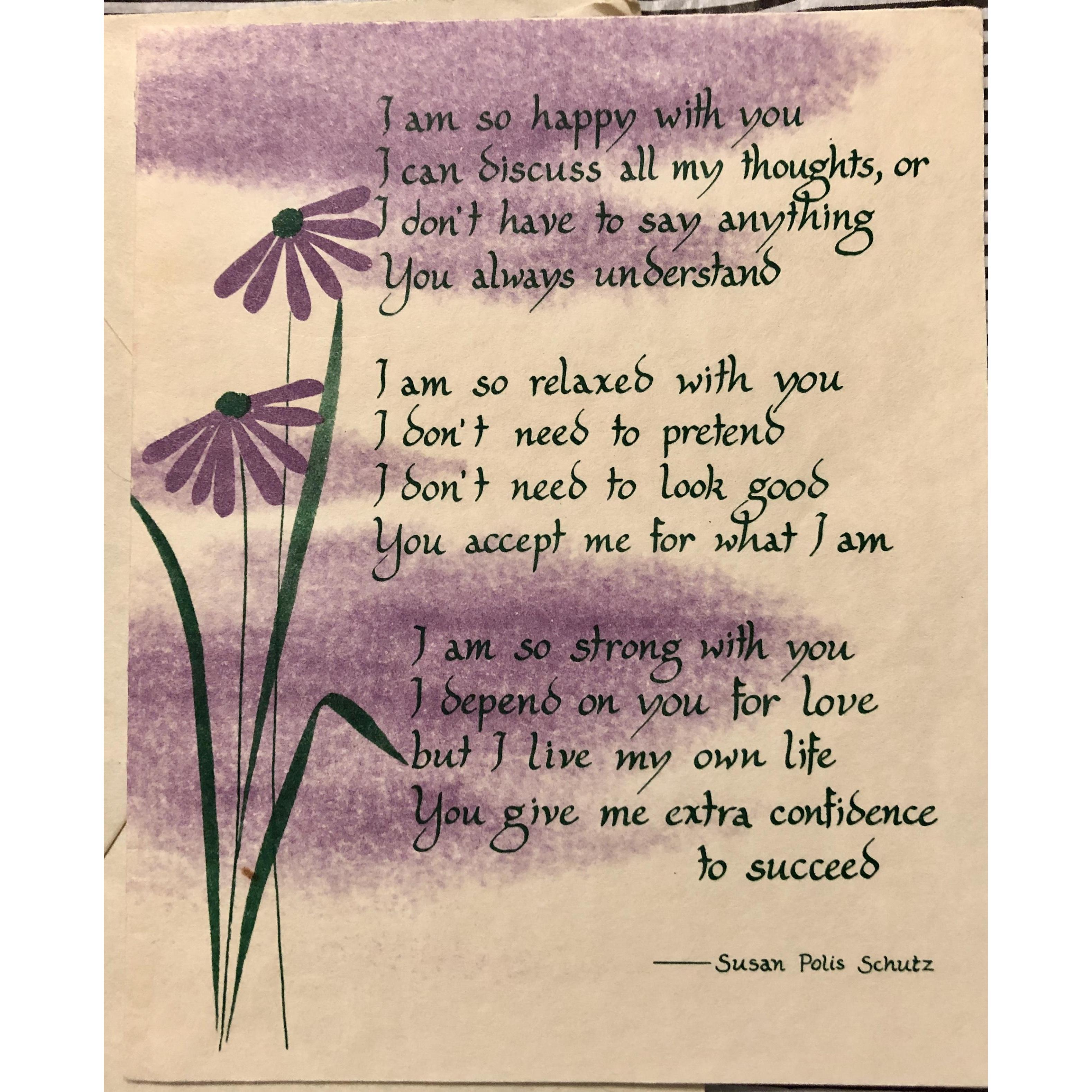 The card Jeff gave Claudette the day of the engagement. He had been saving it since HIGH SCHOOL. !
