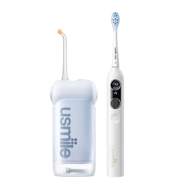 usmile 【2-Pack】 Y10PRO Sonic Toothbrush & C10 Water Flosser (Blue), 2-in-1 Oral Care Bundle