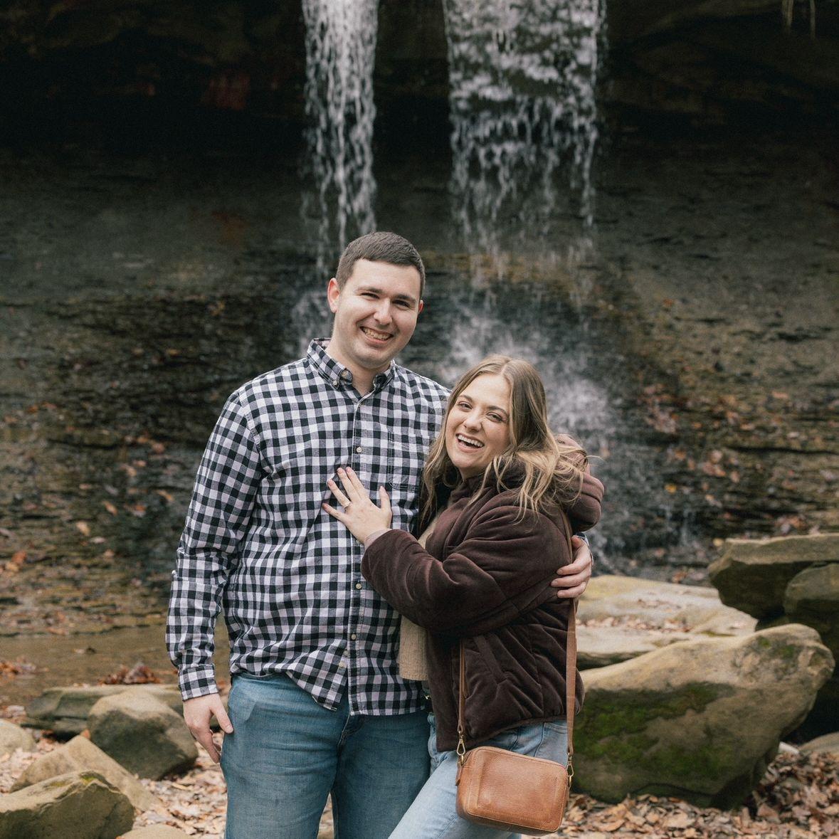 After six months, Adam asked me to marry him at Blue Hen Falls on November 8th, 2025.