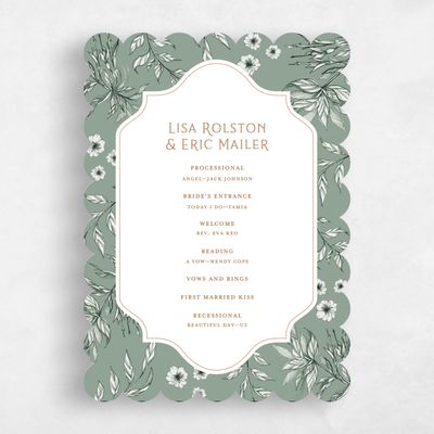 Green Scalloped Wedding Program - Brenton