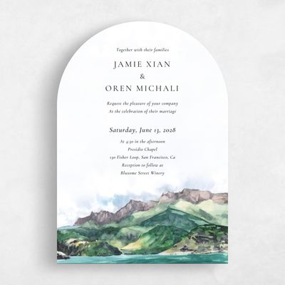 Green Arch Wedding Invitation - Deepcreek Summer
