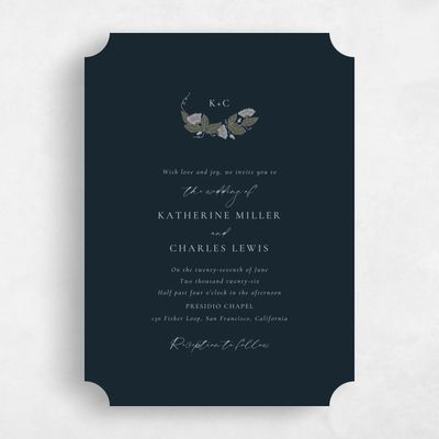 Blue Ticket Wedding Invitation - Bennett Portrait