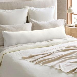 Quince European Linen Oversized Lumbar Pillow Cover (Set of 2) - Ivory