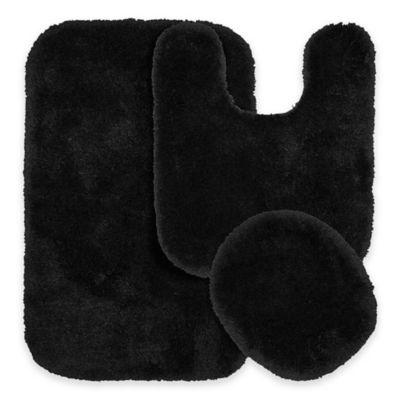 Finest Luxury 3-Piece Bath Rug Set in Black