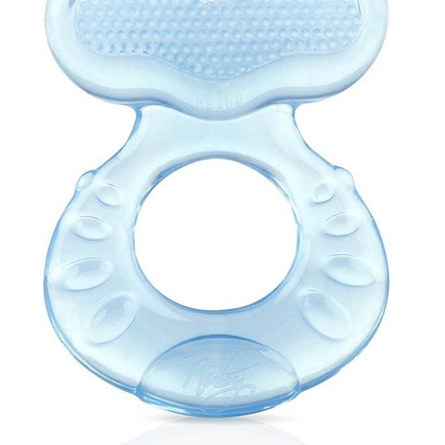 Nuby Silicone Teethe-eez Teether with Bristles, Includes Hygienic Case, Blue