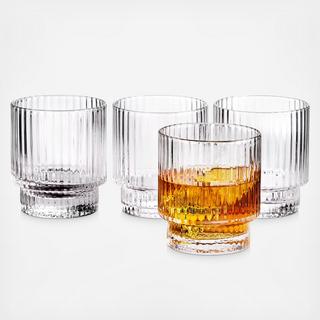 Hotel Collection - Fluted Double Old Fashioned Glass, Set of 4