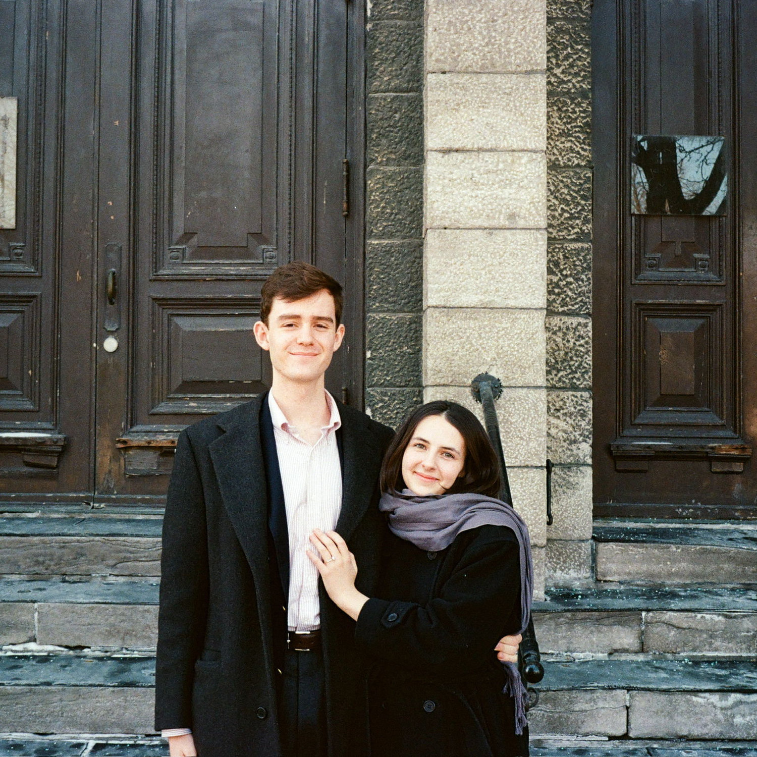 Outside Audrey's church in Montreal where we got engaged ❤️