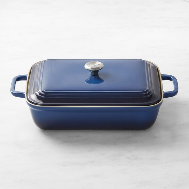 Le Creuset San Francisco Stoneware Rectangular Covered Baker, 4-Qt., Lapis