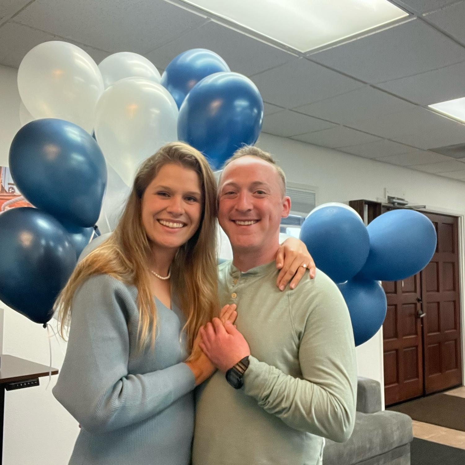 At our Boatwarming/Engagement party.