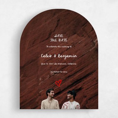 Red Arch Wedding Save the Date - Amore Photo