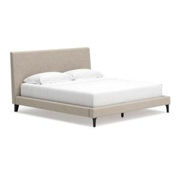 Cielden King Upholstered Bed with Roll Slats