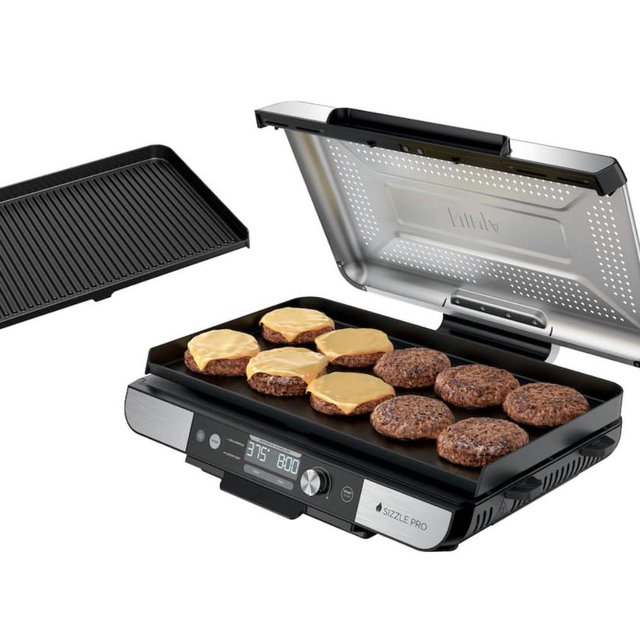 Ninja - Sizzle Pro XL 20-Inch Indoor Griddle & Grill with ProTemp IQ - Silver