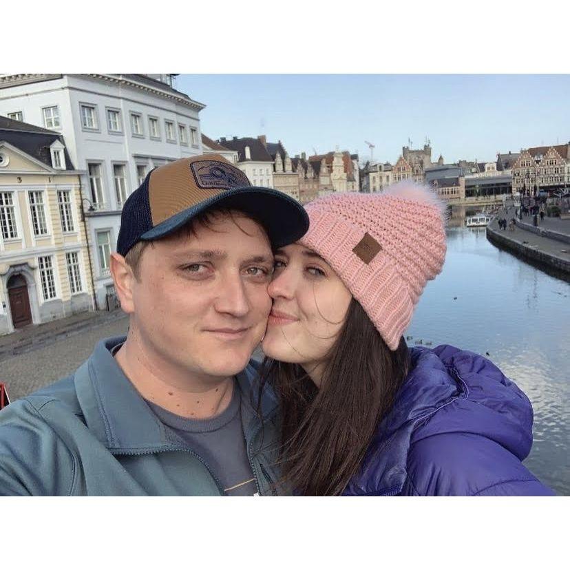 We took this picture on a famous bridge in Belgium