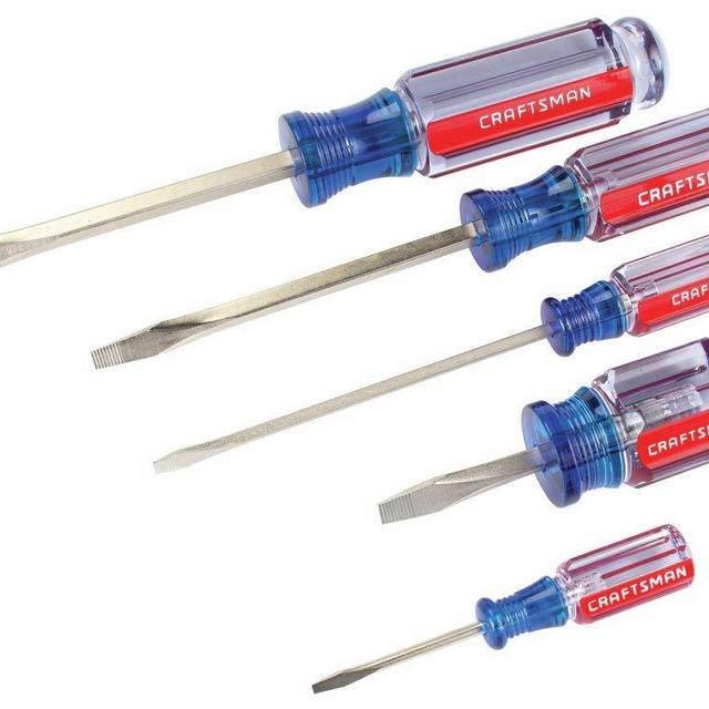 CRAFTSMAN Screwdriver Set, Slotted/Flat Head, 5-Piece (CMHT65032)