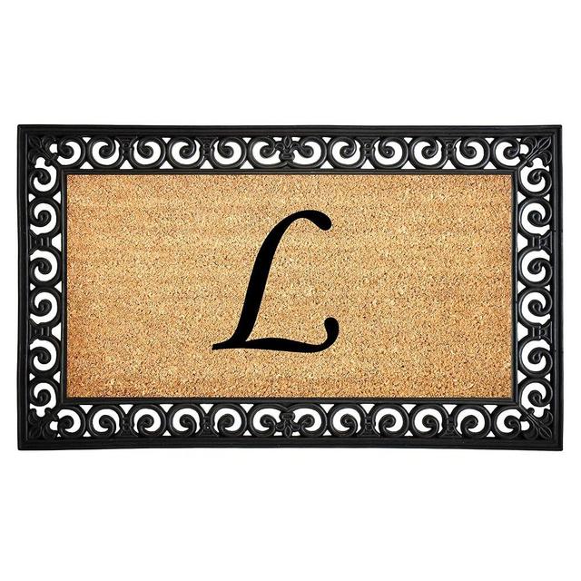 Calloway Mills 104132436 Gabriel Monogram Doormat, 24" x 36", Natural/Black (L)