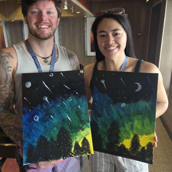 Painting night on the Caribbean Cruise