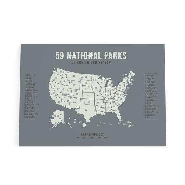 Old West 59 National Parks Poster Map