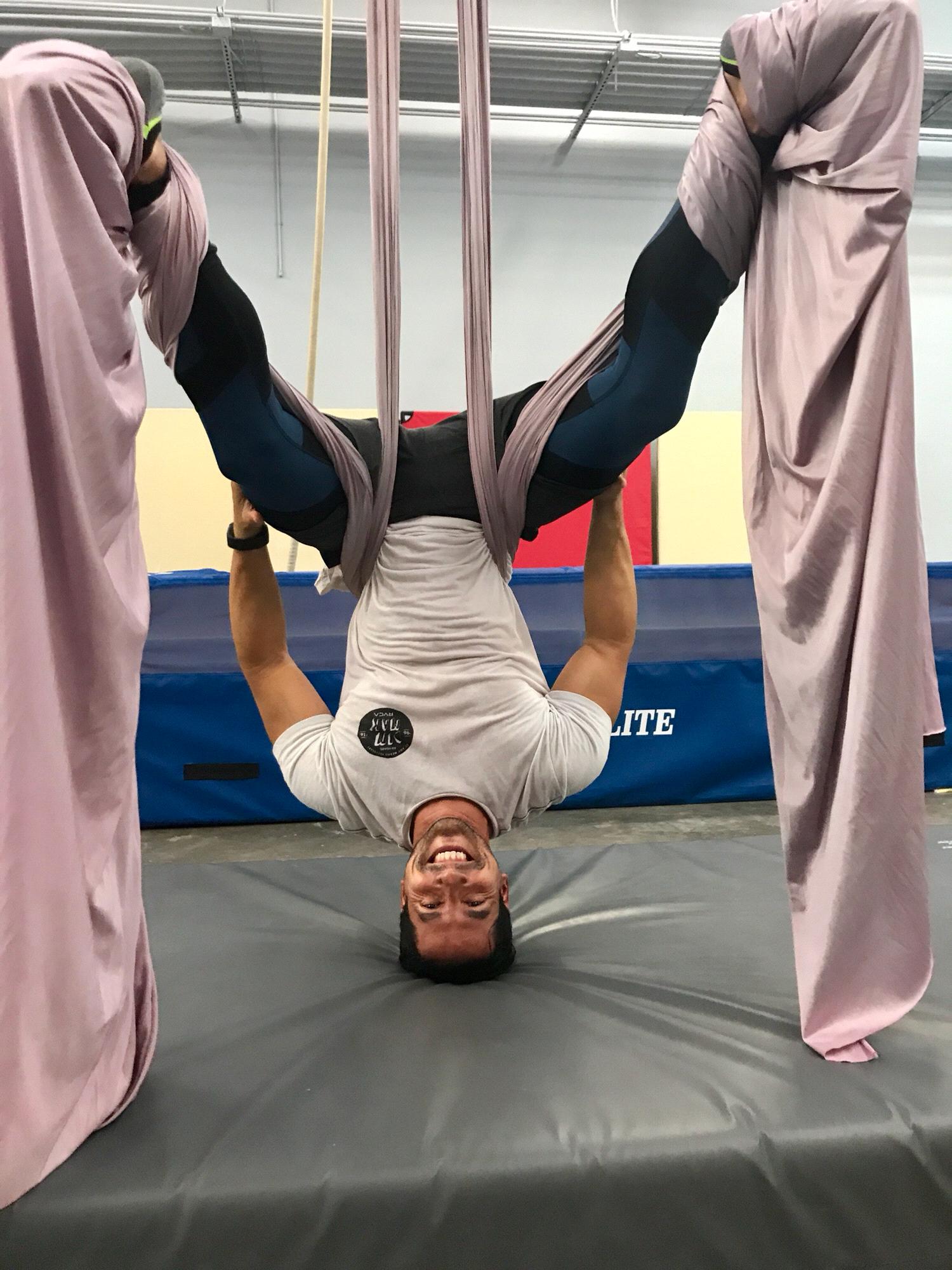 HANGING out at Karen's aerial acrobatics studio