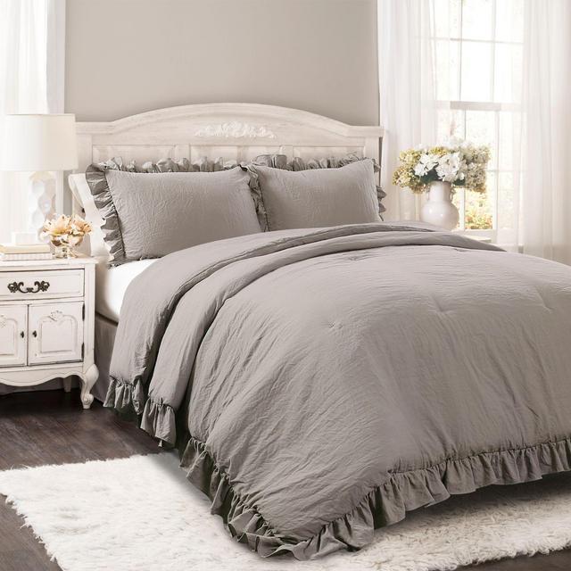 Lush Décor Reyna 3-Piece King Comforter Set in Grey