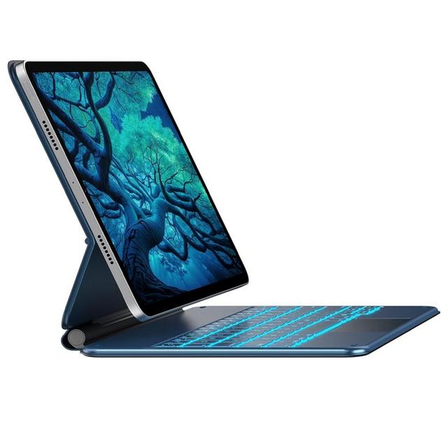 typecase Edge Magnetic Keyboard for iPad Pro 2022 11-inch. Air 5th Gen 10.9-inch - Slim Keyboard, Smart Trackpad, 11 Colors Backlight for iPad Pro 11 3rd & 2nd & 1st Gen, Air 4 - Pacific Blue