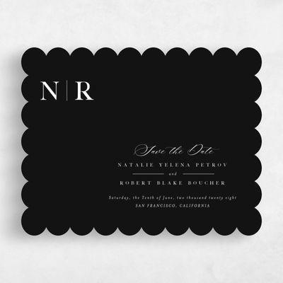 Black Scalloped Wedding Save the Date - Holt Classic