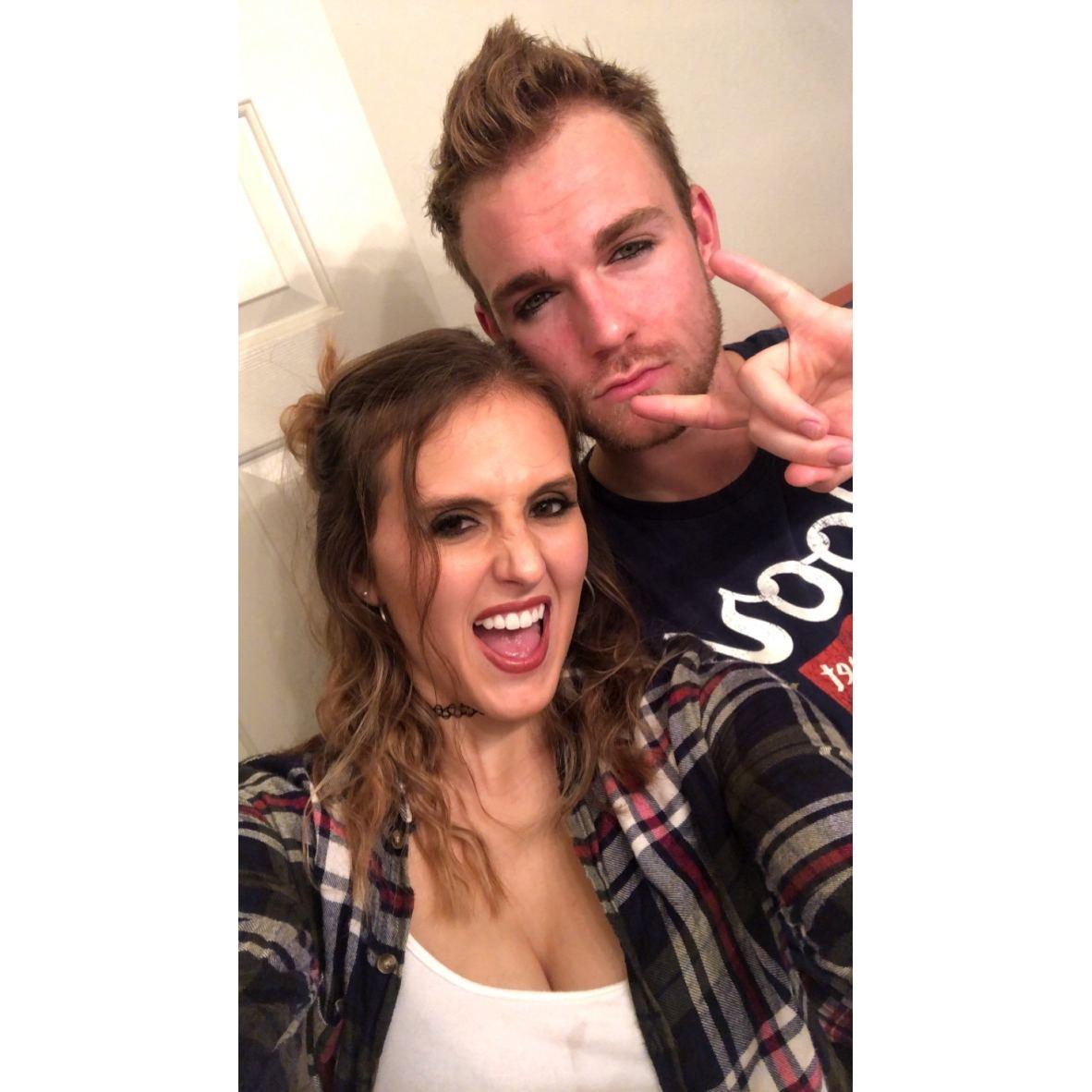 Gil loves Morgan so much, he let her put eyeliner or him for this themed party outfit