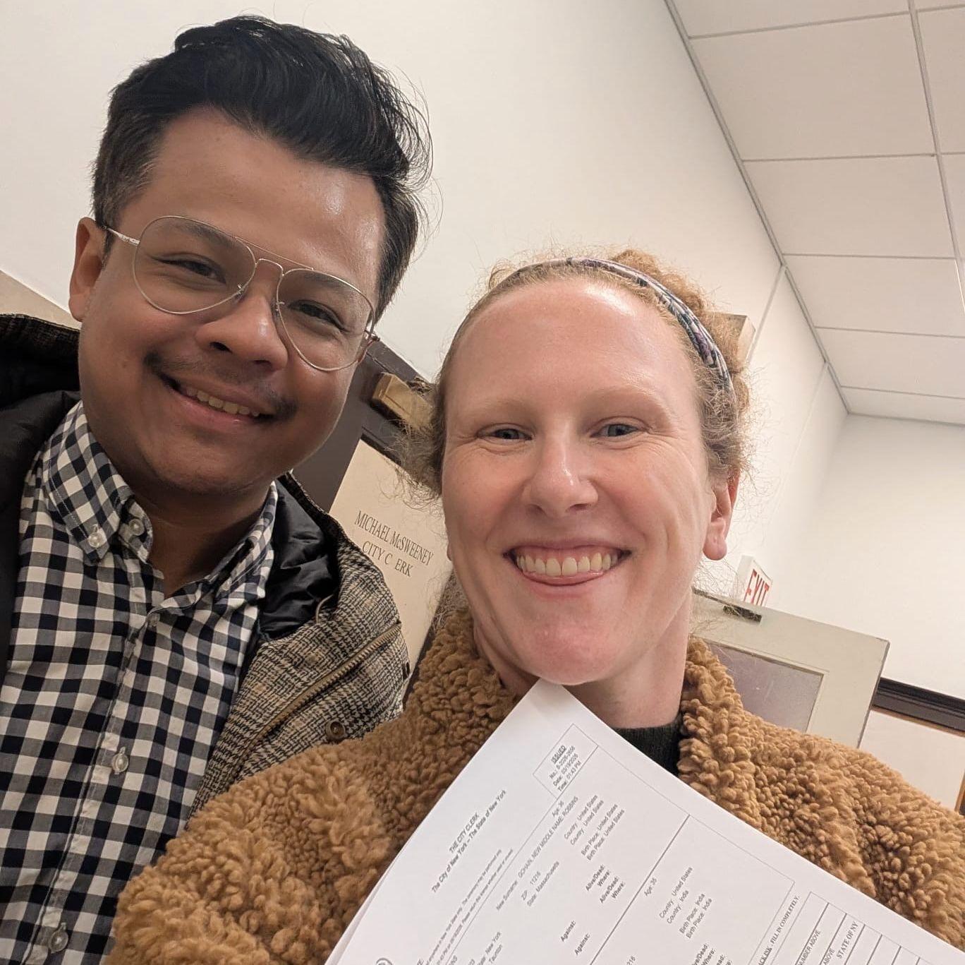 Getting our marriage license!