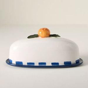 Valencia Citrus Stoneware Butter Dish