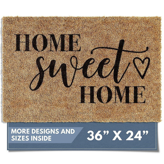 Barnyard Designs Doormat Welcome Mat for Outdoors, Large Front Door Entrance Mat, Brown (Home Sweet Home, 36x24)