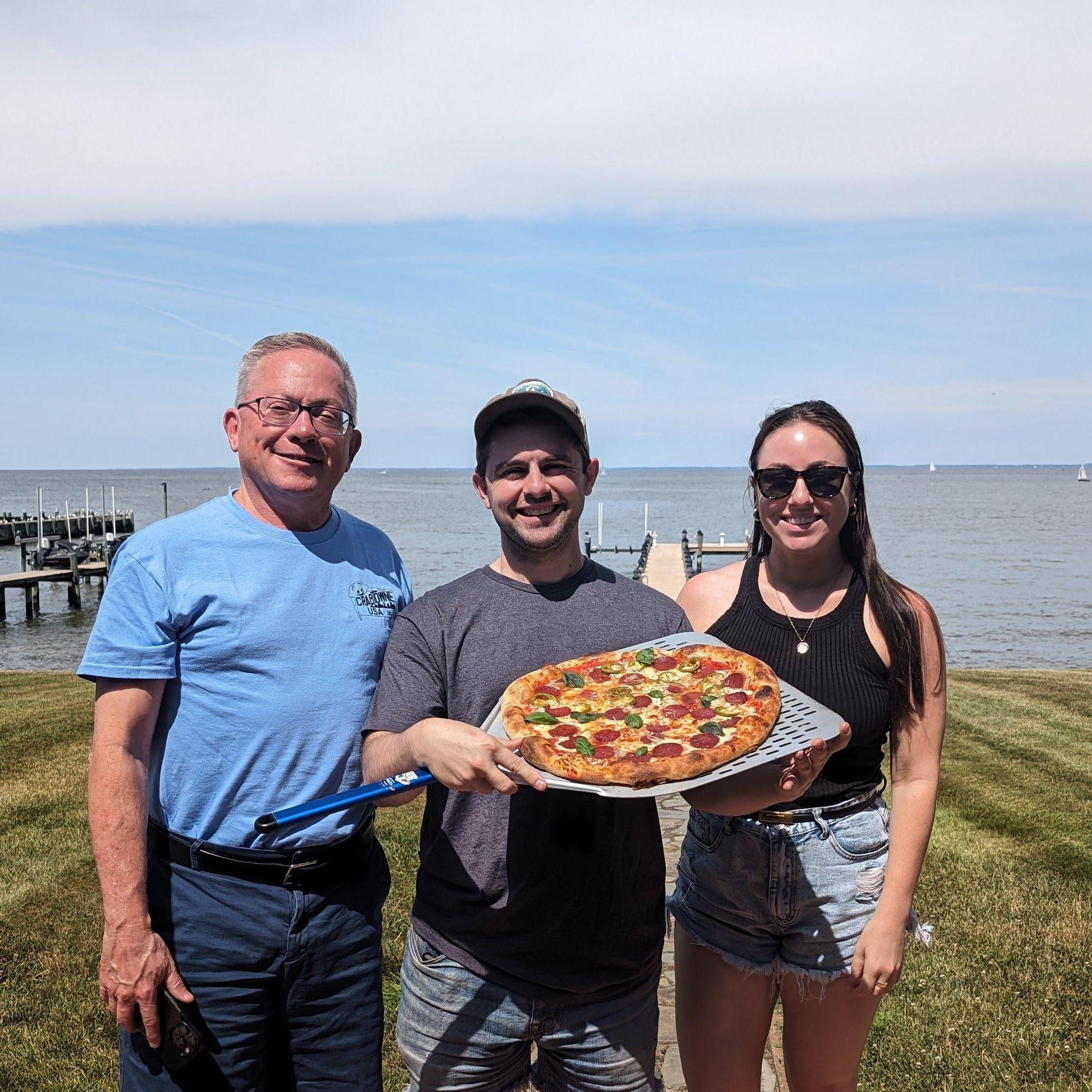 Father's Day we made pizzas on the Chesapeake Day!