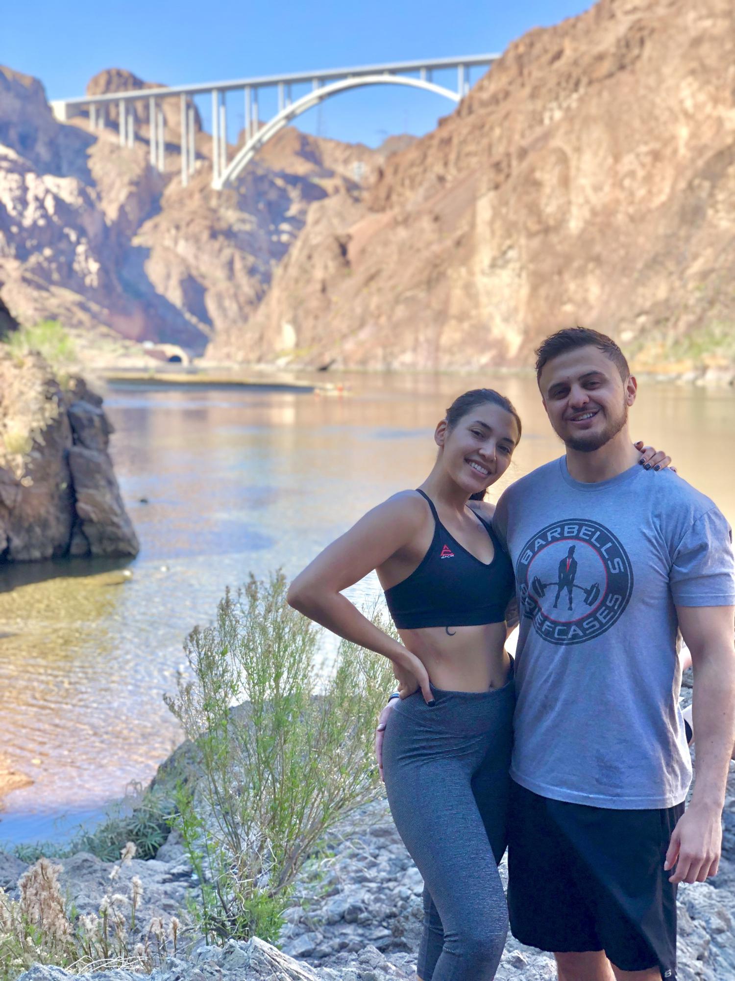 Our FIRST photo together while hiking Gold Strike Trail in NV. March 2019