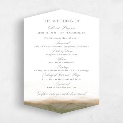 Brown Diamond Wedding Program - Dew