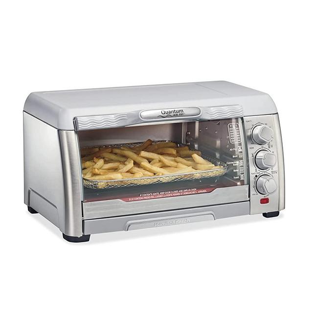 Hamilton Beach Air Fryer Countertop Toaster Oven with Large Capacity, Fits 6 Slices or 12” Pizza, 5 Functions for Convection, Bake, Broil, Stainless Steel (31350)